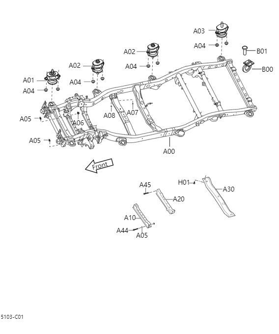 Vehicle beam frame5103